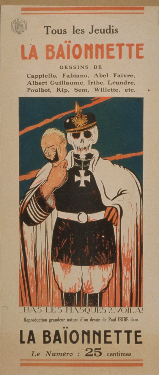 La Baïonnette. Every Thursday. Off with the masks . . . There it is! by Paul Iribe