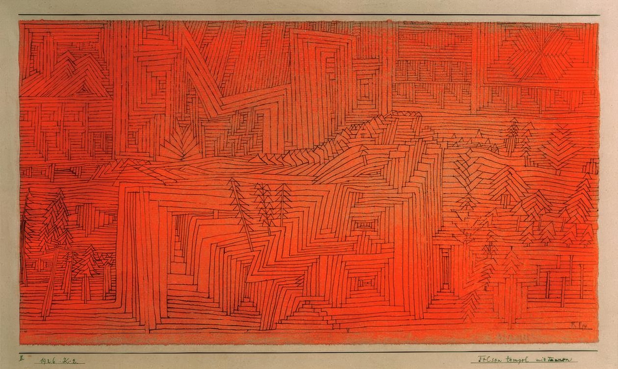 Rock Temple with Firs by Paul Klee