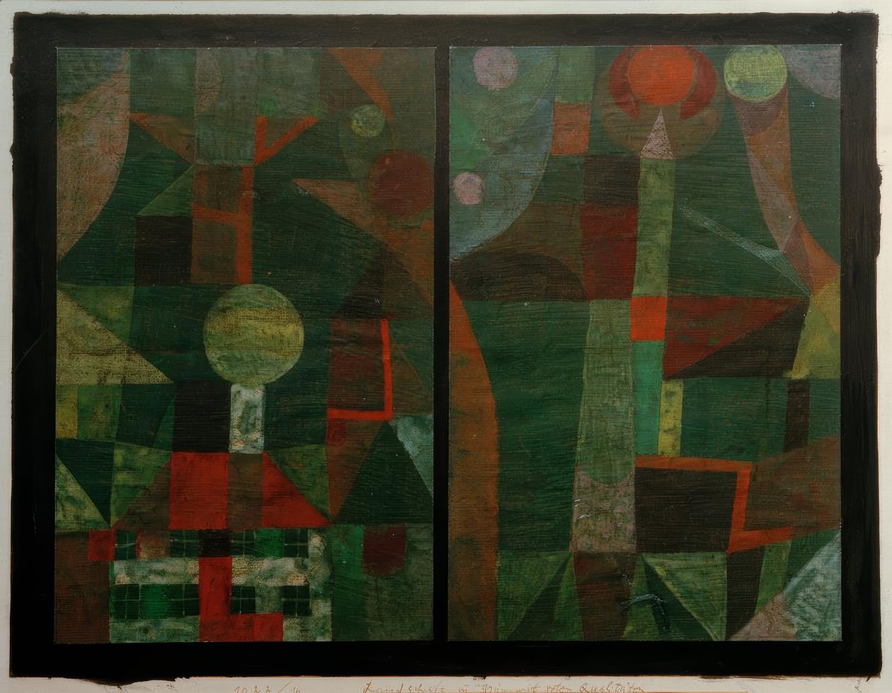Landscape in Green with Red Qualities by Paul Klee
