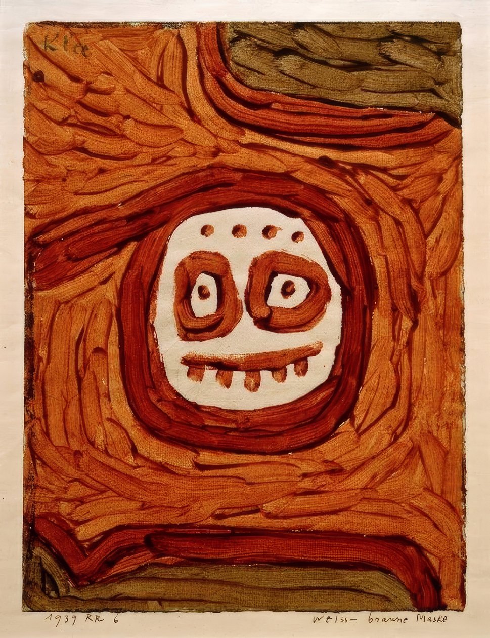 White-Brown Mask by Paul Klee