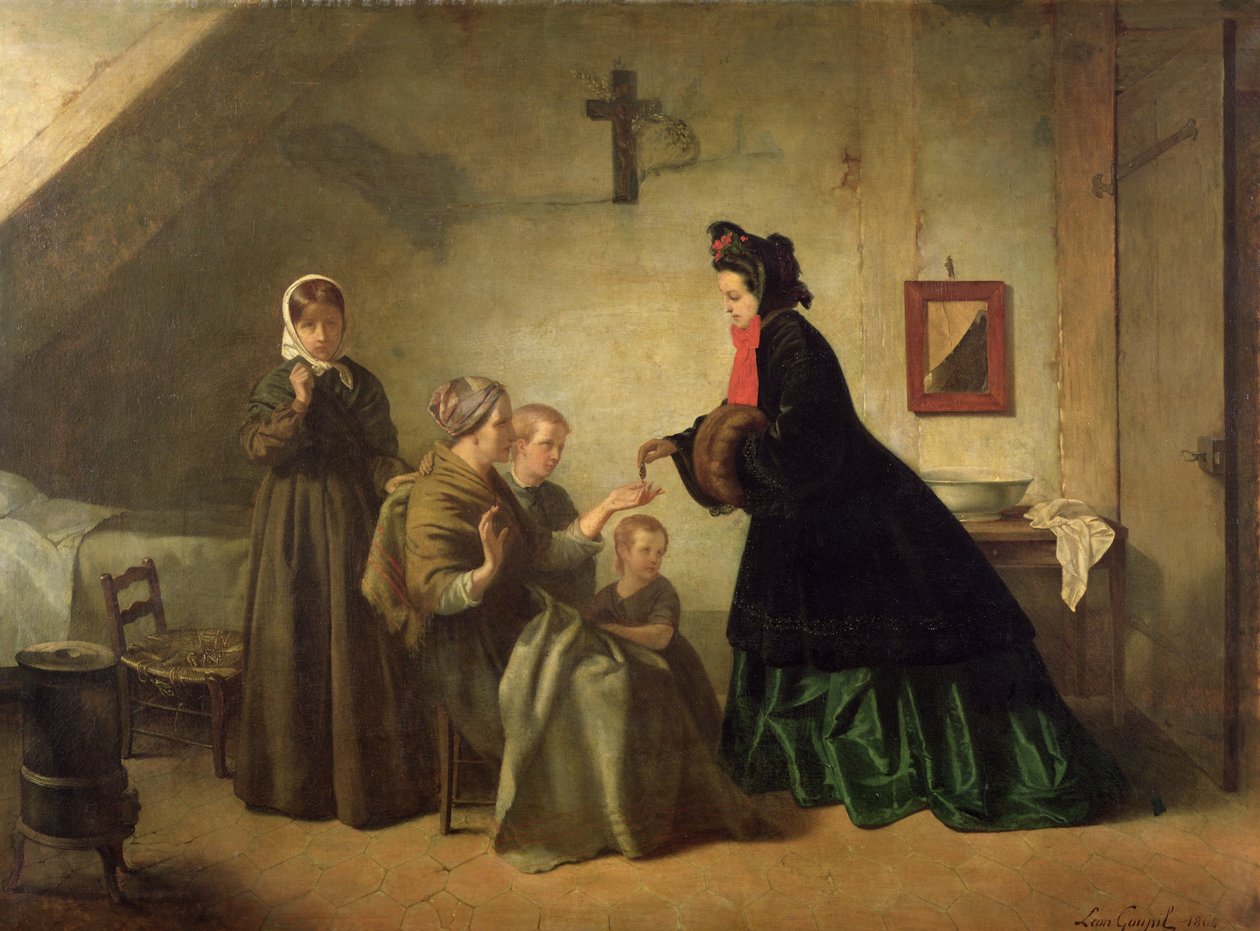 Empress Eugenie Visiting the Unfortunate, 1864 by Paul Leon Lucien Gopil