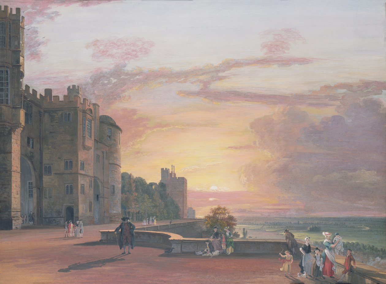 Windsor Castle: North Terrace Looking West at Sunset by Paul Sandby