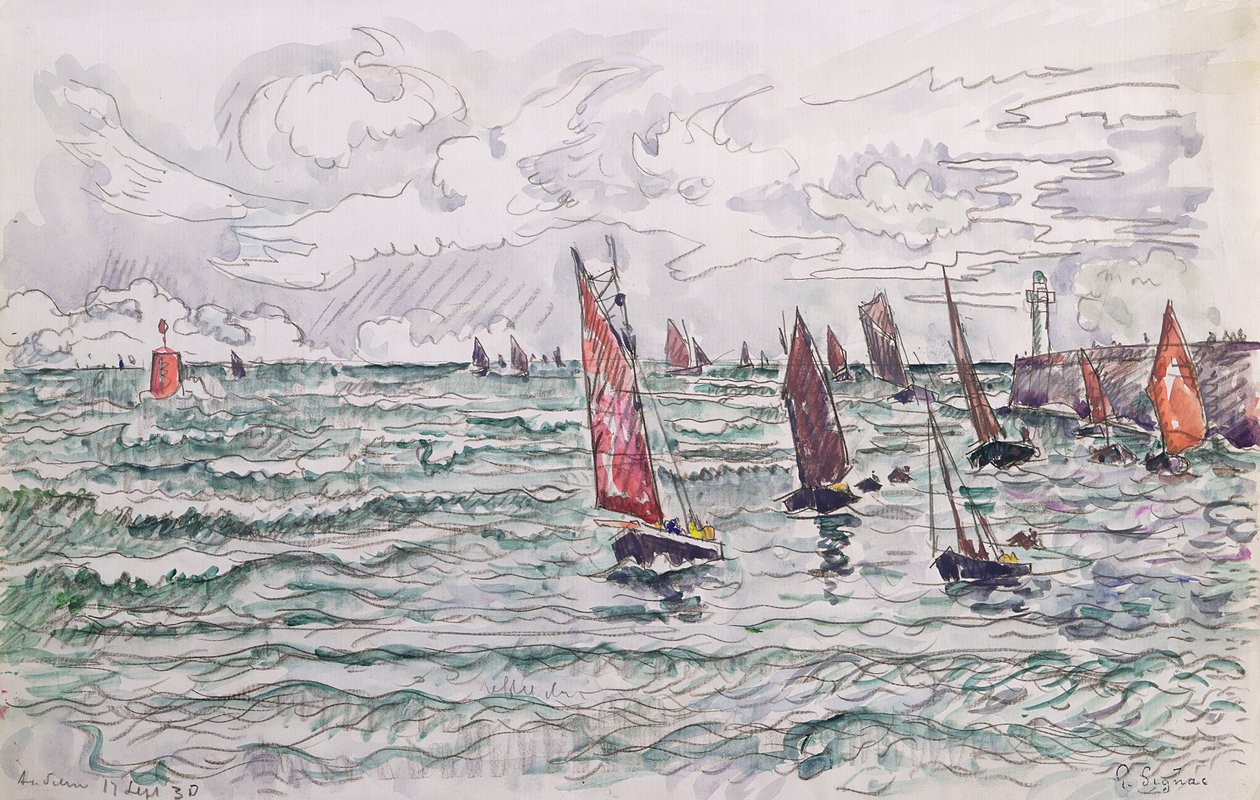 Audierne, Return of the Fishing Boats by Paul Signac