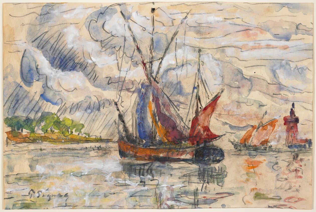 Fishing Boats in La Rochelle by Paul Signac