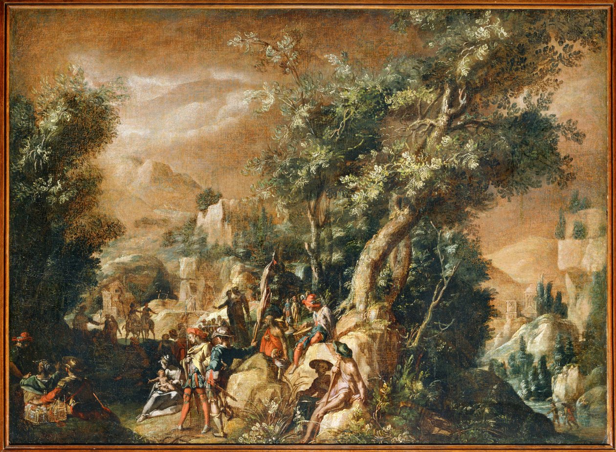 Ruins and Figures by Paul Brill or Bril