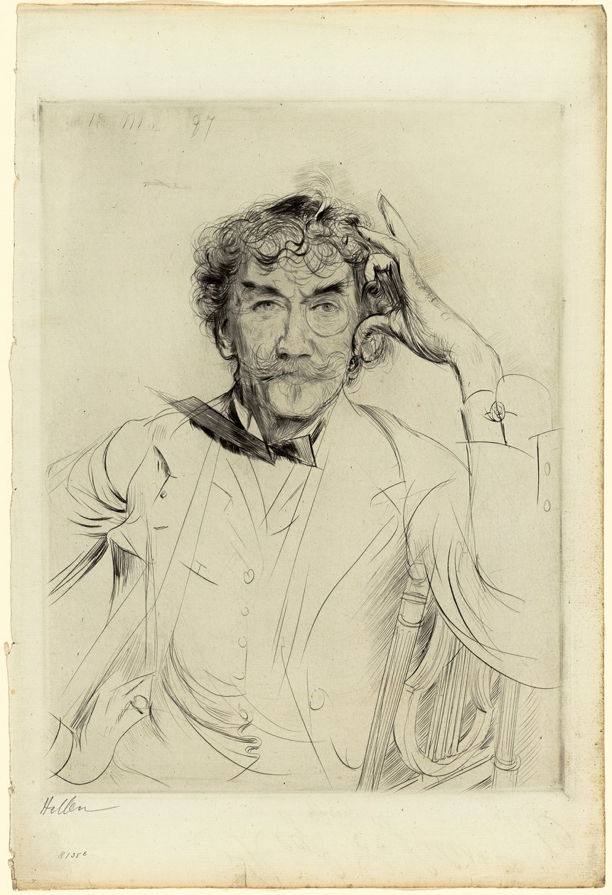 Portrait of James McNeill Whistler by Paul Cesar Helleu