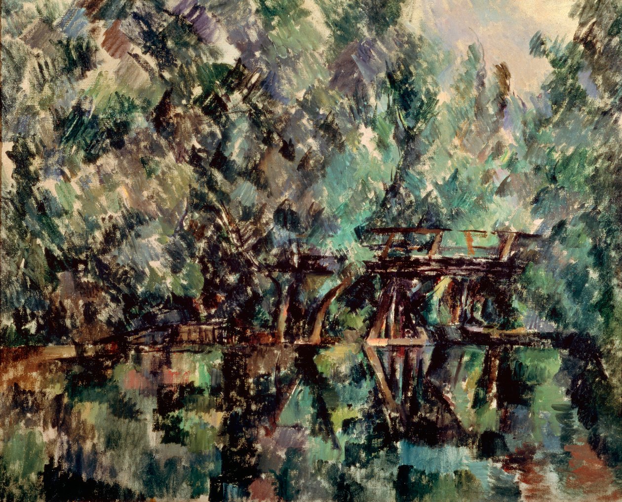 A Bridge over a Pond by Paul Cézanne