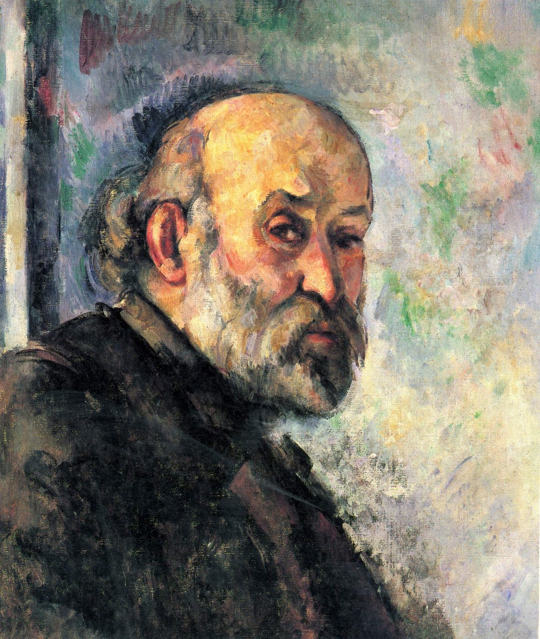 Self-Portrait on Blue Background by Paul Cézanne