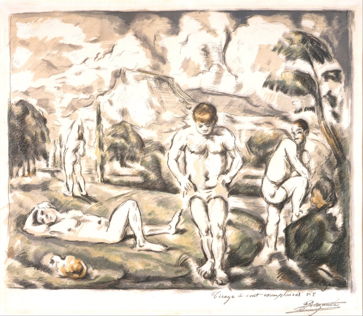 The Bathers (large plate) by Paul Cézanne