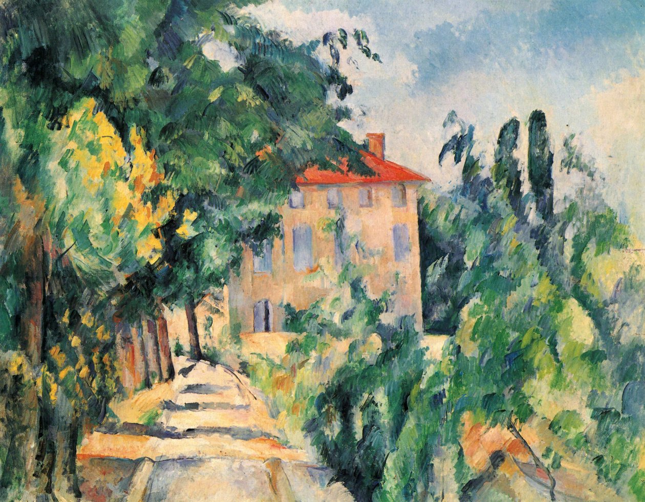House with Red Roof (Jas de Bouffan) by Paul Cézanne