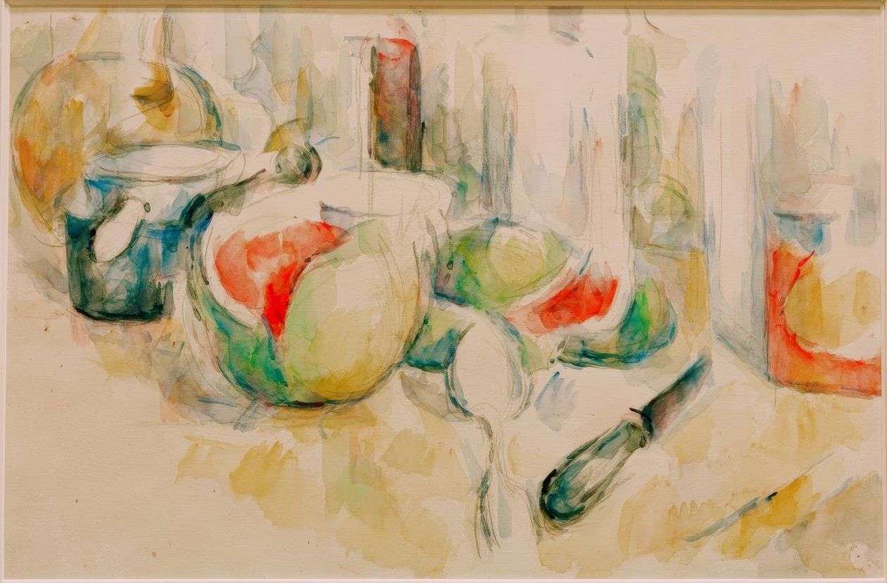 Still Life with Sliced Watermelon by Paul Cézanne