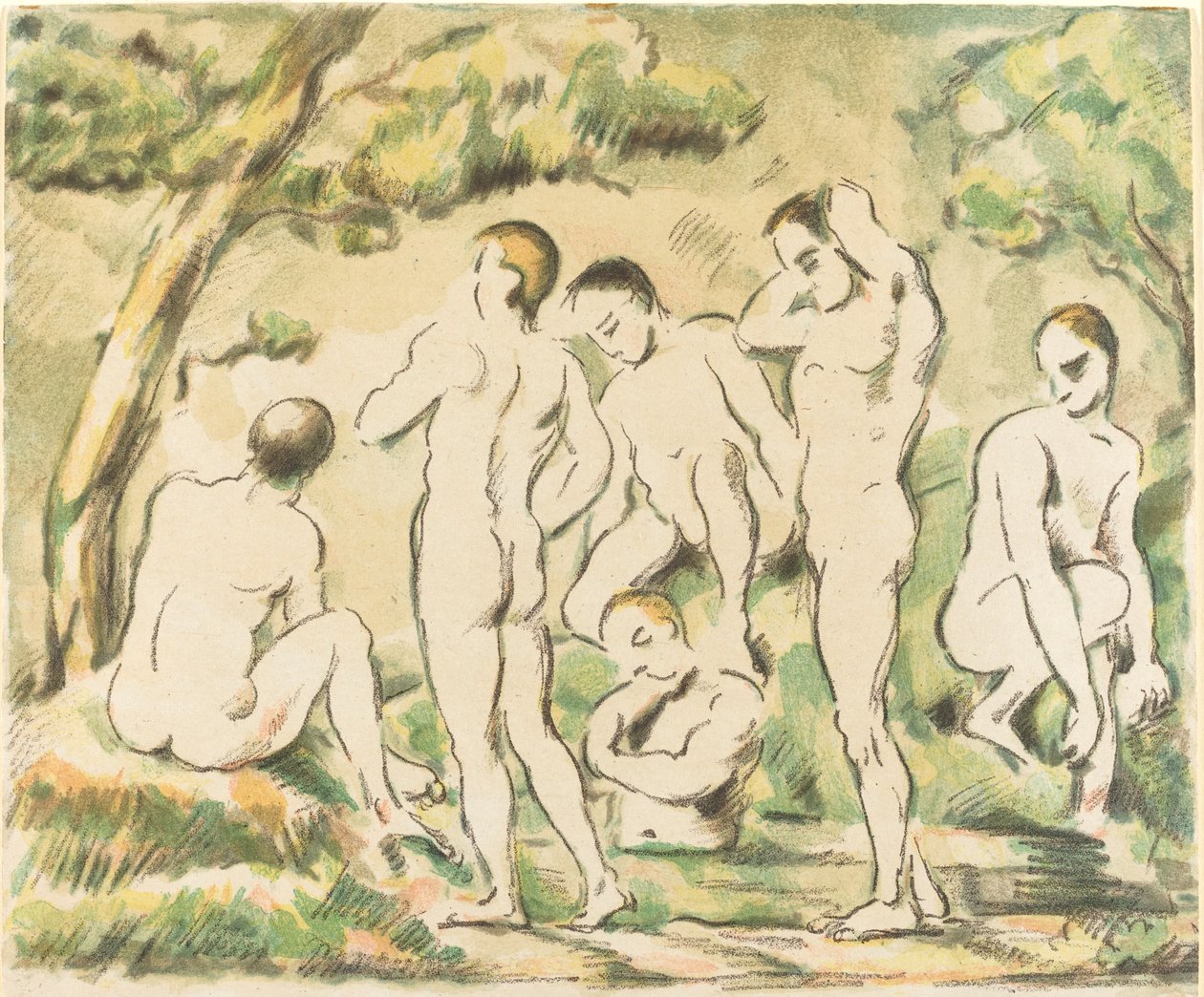 The Bathers (Small Plate) by Paul Cézanne