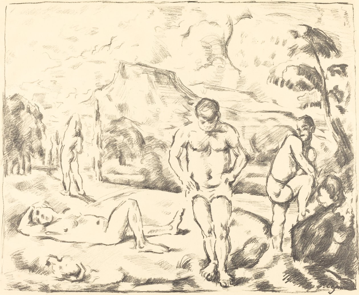 The Bathers Large Plate by Paul Cézanne