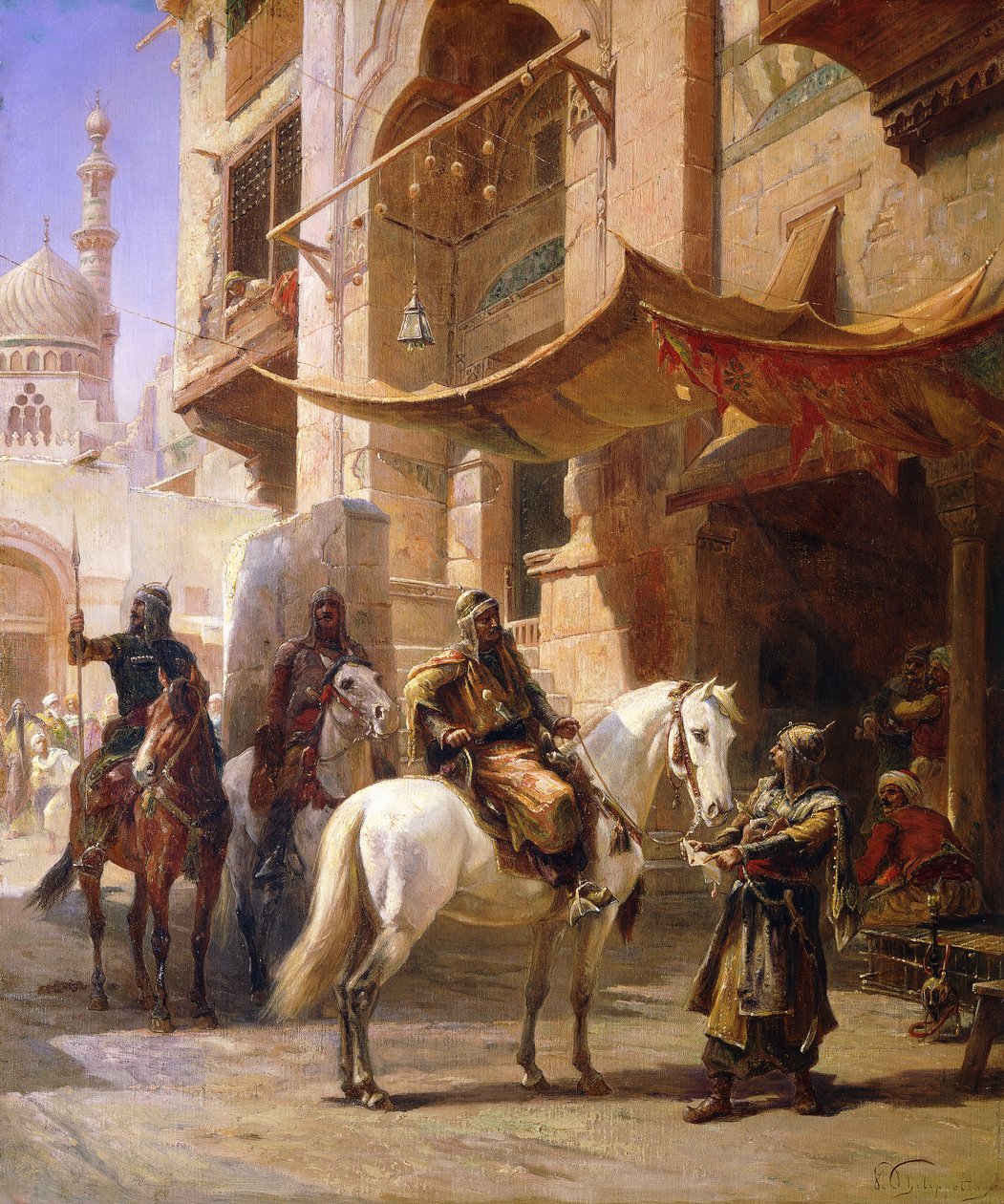 Arab Warriors in a Street by Paul Dominique Philippoteaux