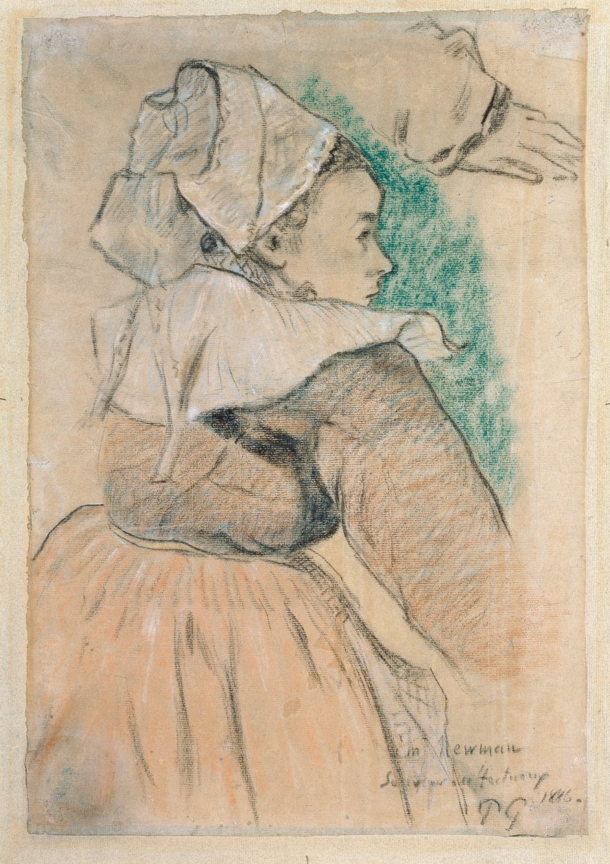 Breton Woman in Right Profile by Paul Gauguin