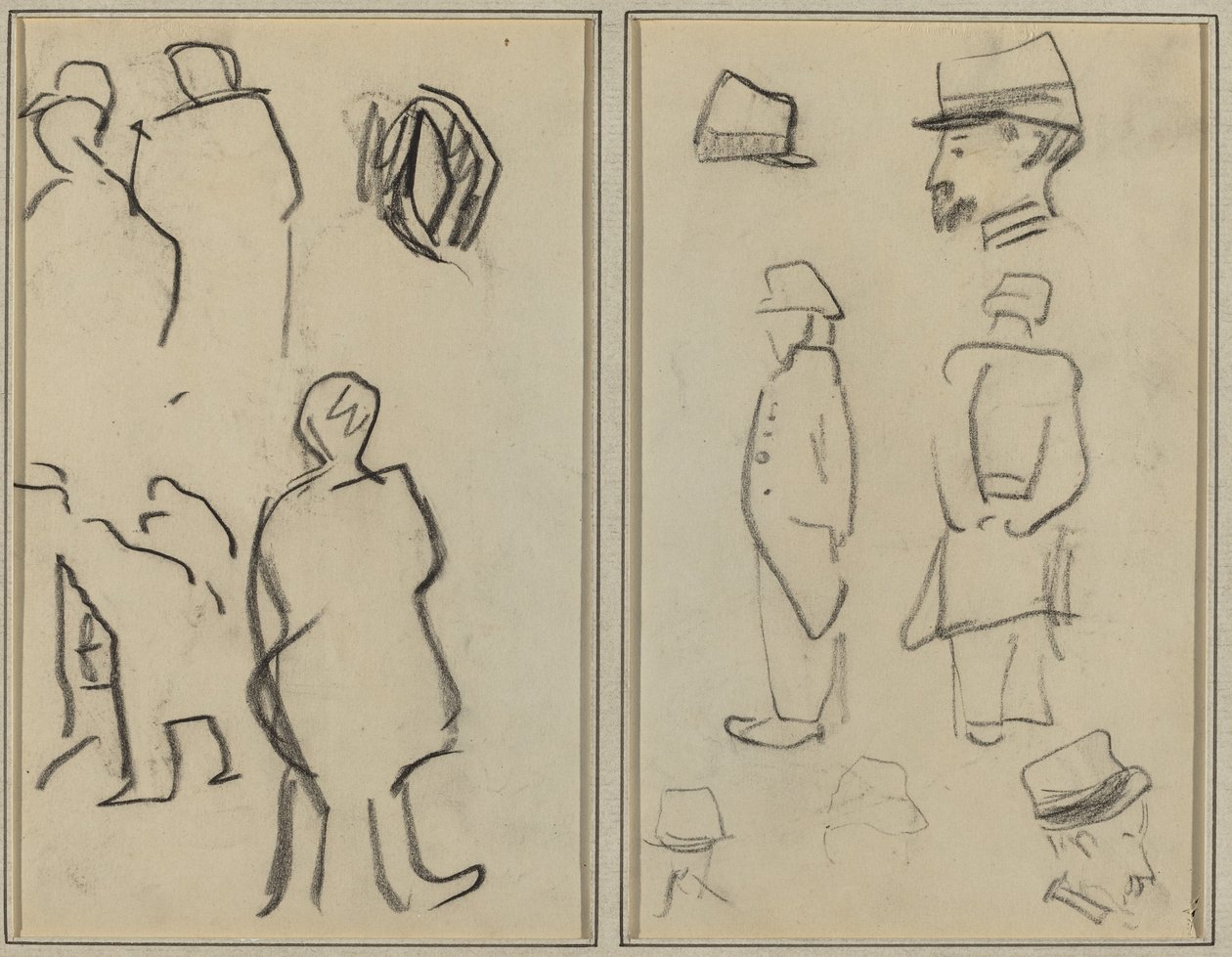 Figure Studies; Studies of Soldiers by Paul Gauguin