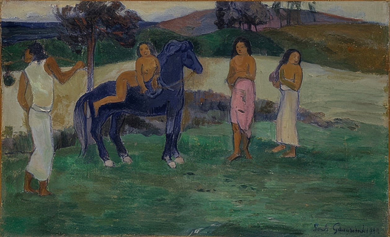 Composition with Figures and Horse. 1902 by Paul Gauguin