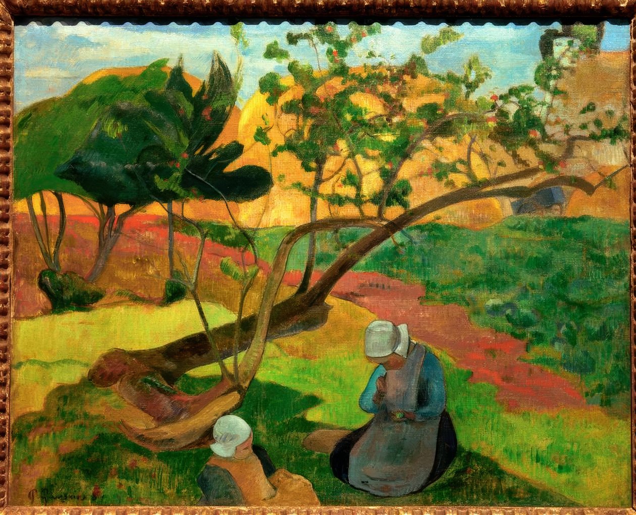 Landscape with Two Breton Women by Paul Gauguin