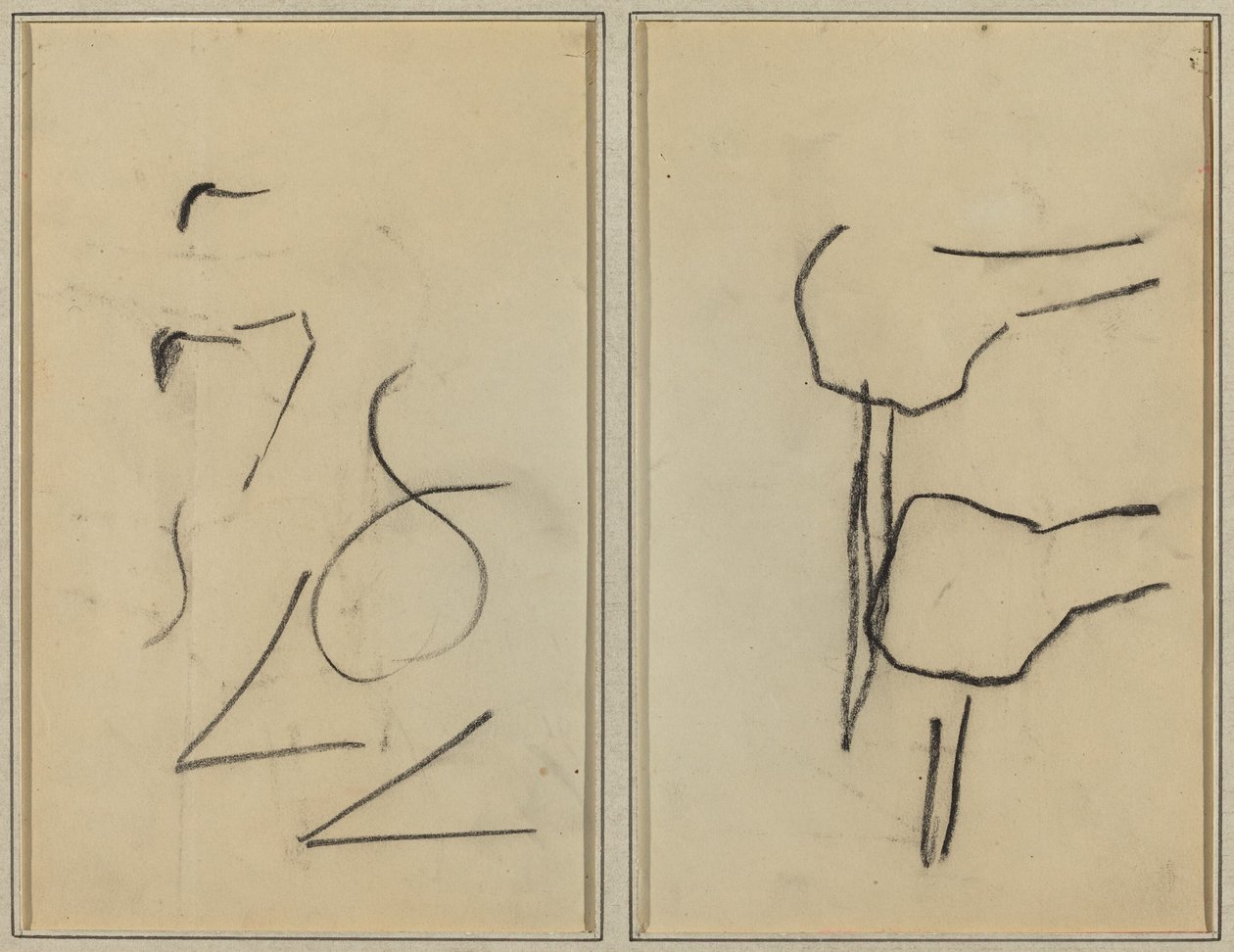 Scribbles; Two Shapes by Paul Gauguin