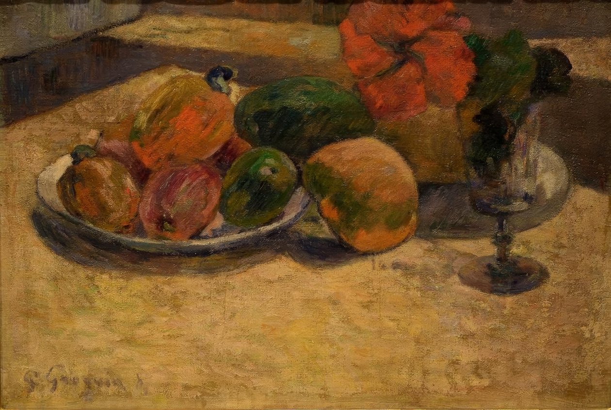 Still Life with Mango and Hibiscus by Paul Gauguin