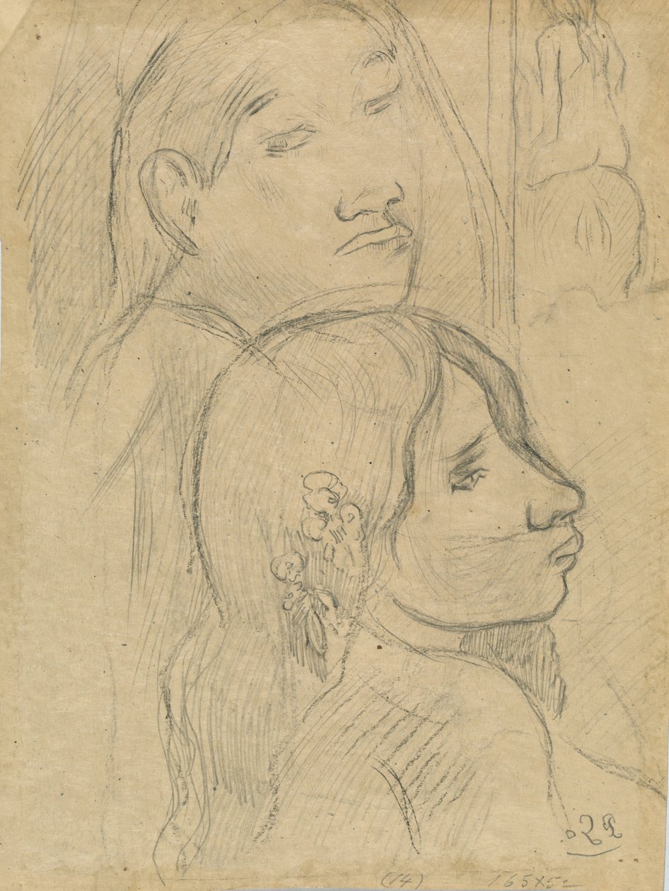 Two Marquesans (verso) by Paul Gauguin