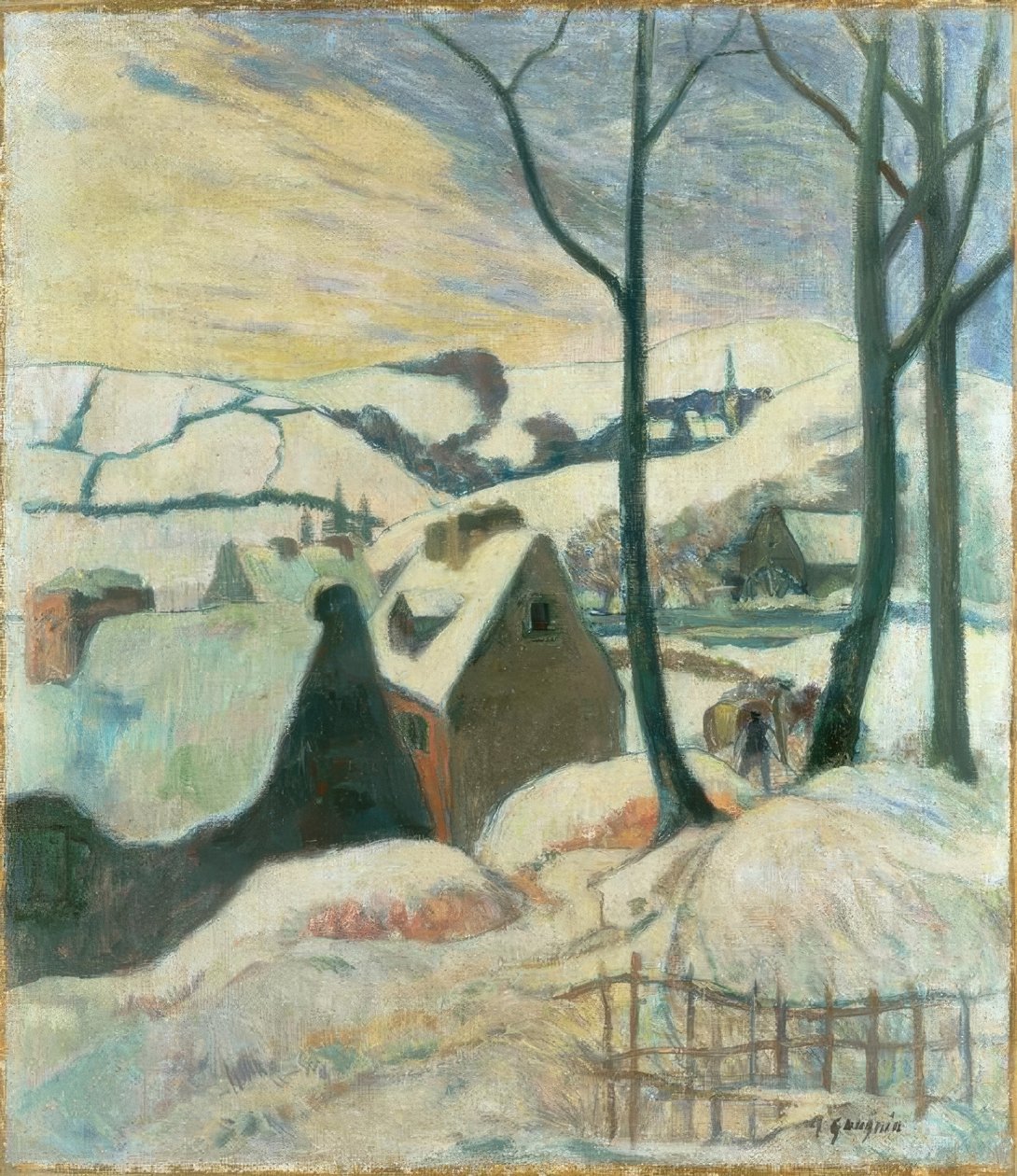 Village Under the Snow by Paul Gauguin