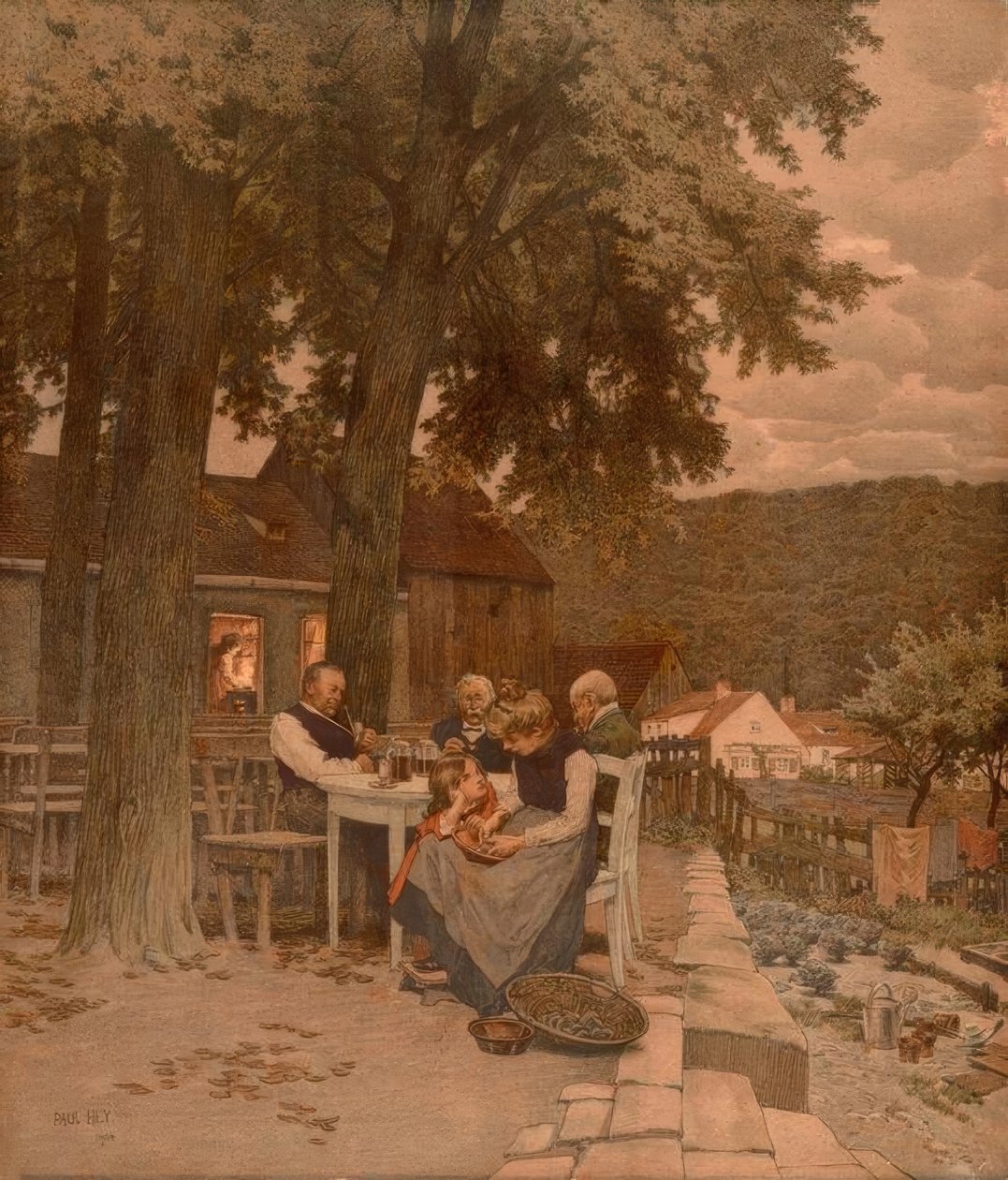 Family in the Garden by Paul Hey