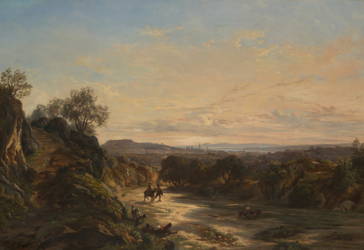 On the Road to Nice by Paul Huet