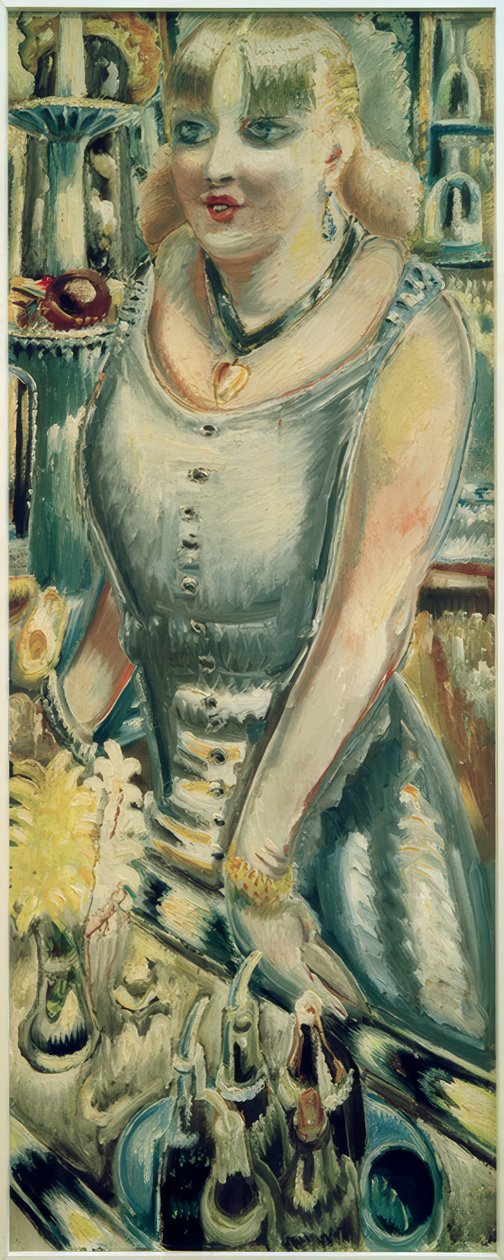 Standing Barmaid with Hyacinths by Paul Kleinschmidt