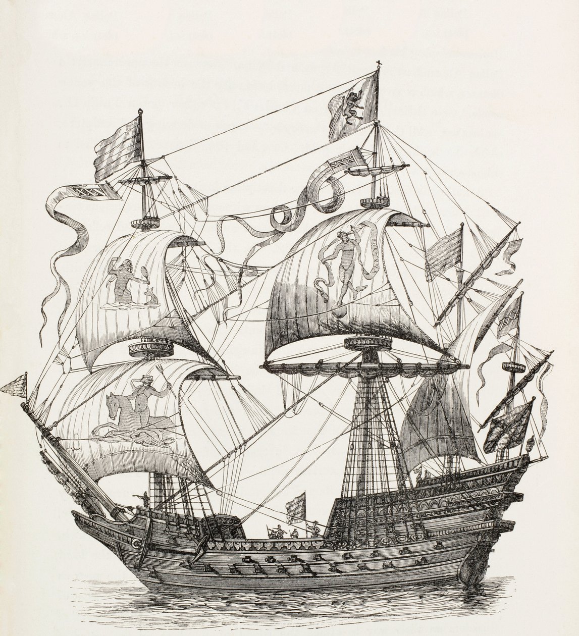 Man-of-War of the 16th Century by Paul Lacroix