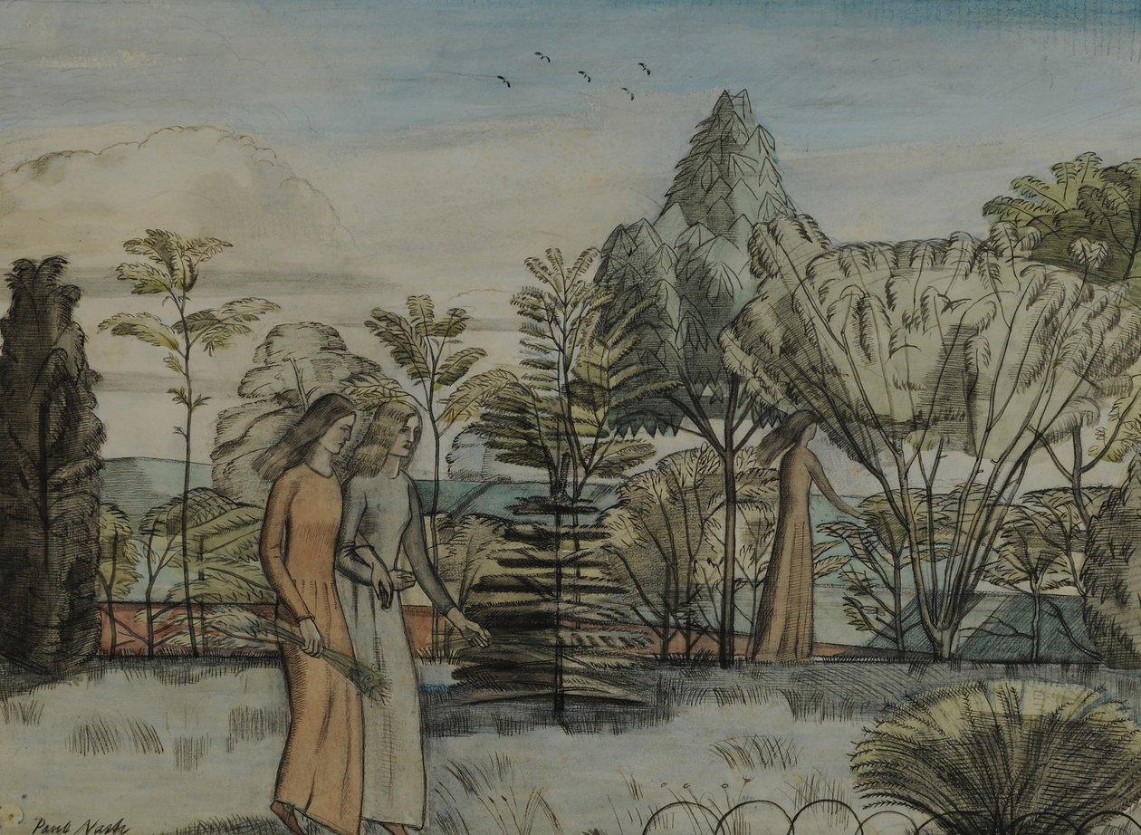 Barbara in the Garden by Paul Nash