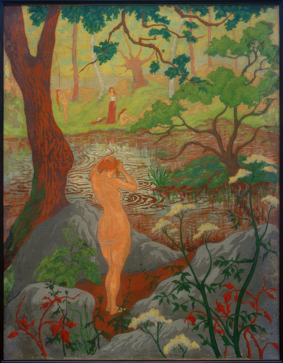 Female Nude Hairdressing by the Pond by Paul Elie Ranson