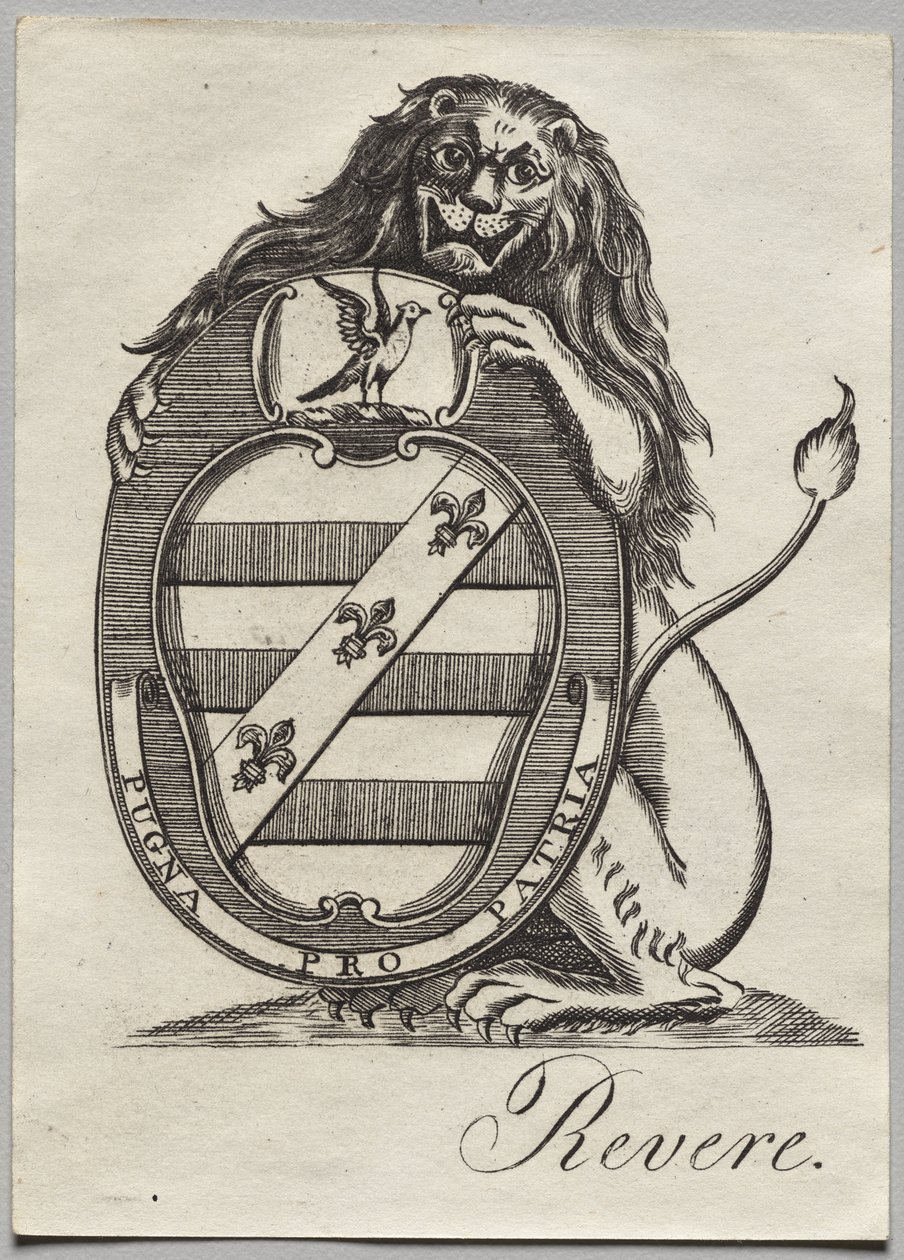 Bookplate: Coat of Arms by Paul Revere II