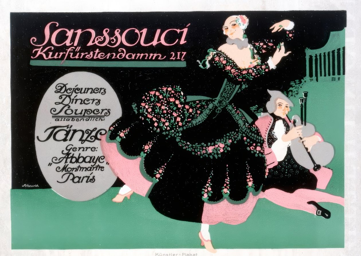 Sanssouci / Kurfürstendamm 217 / Breakfasts / Dinners / Soup by Paul Scheurich