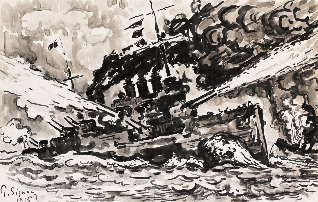 Battleship Fighting by Paul Signac