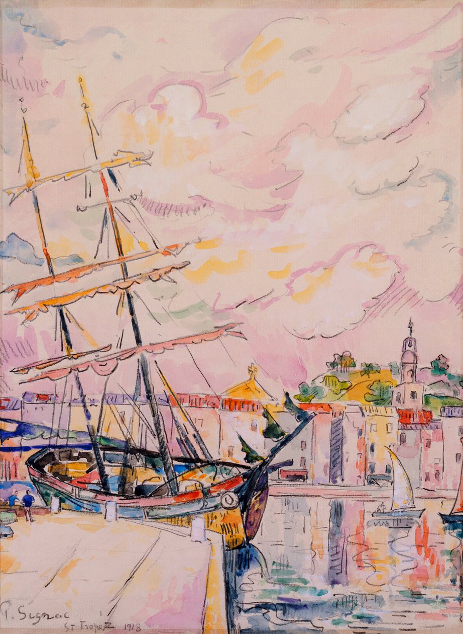 The Port of Saint-Tropez, 1918 by Paul Signac