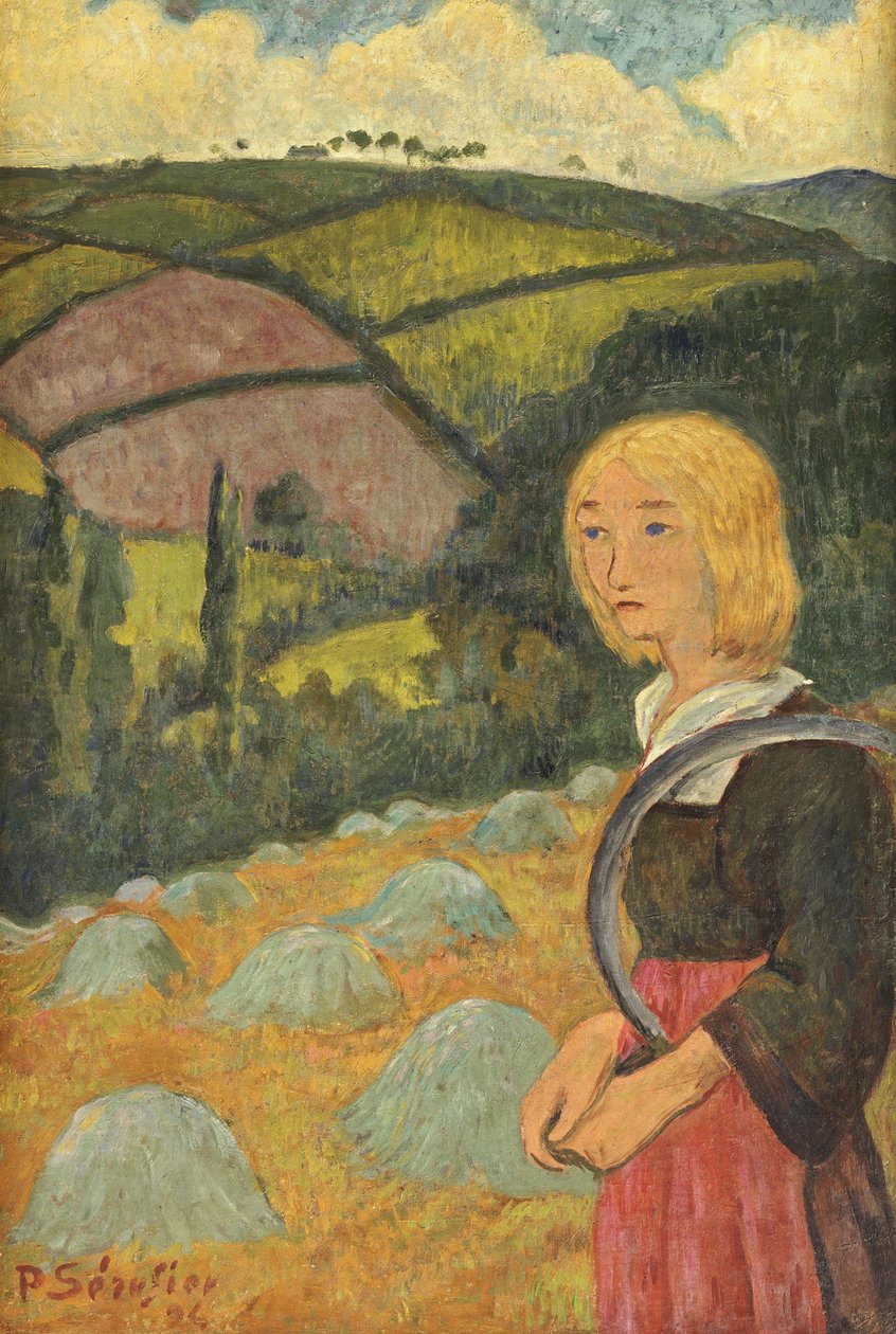 Young Breton Girl and Haystacks by Paul Sérusier