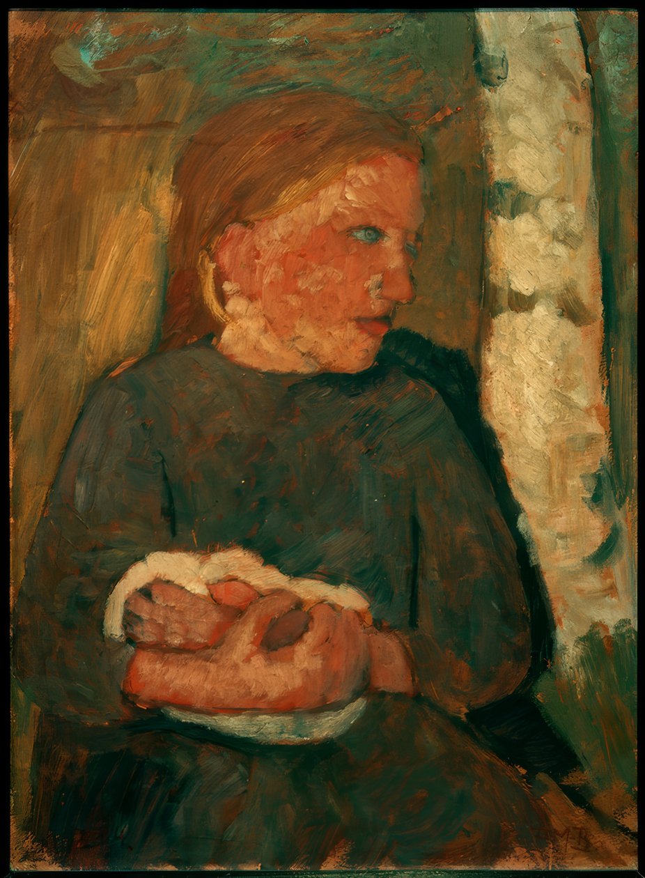 Girl with Rabbit in Arm by Paula Modersohn Becker