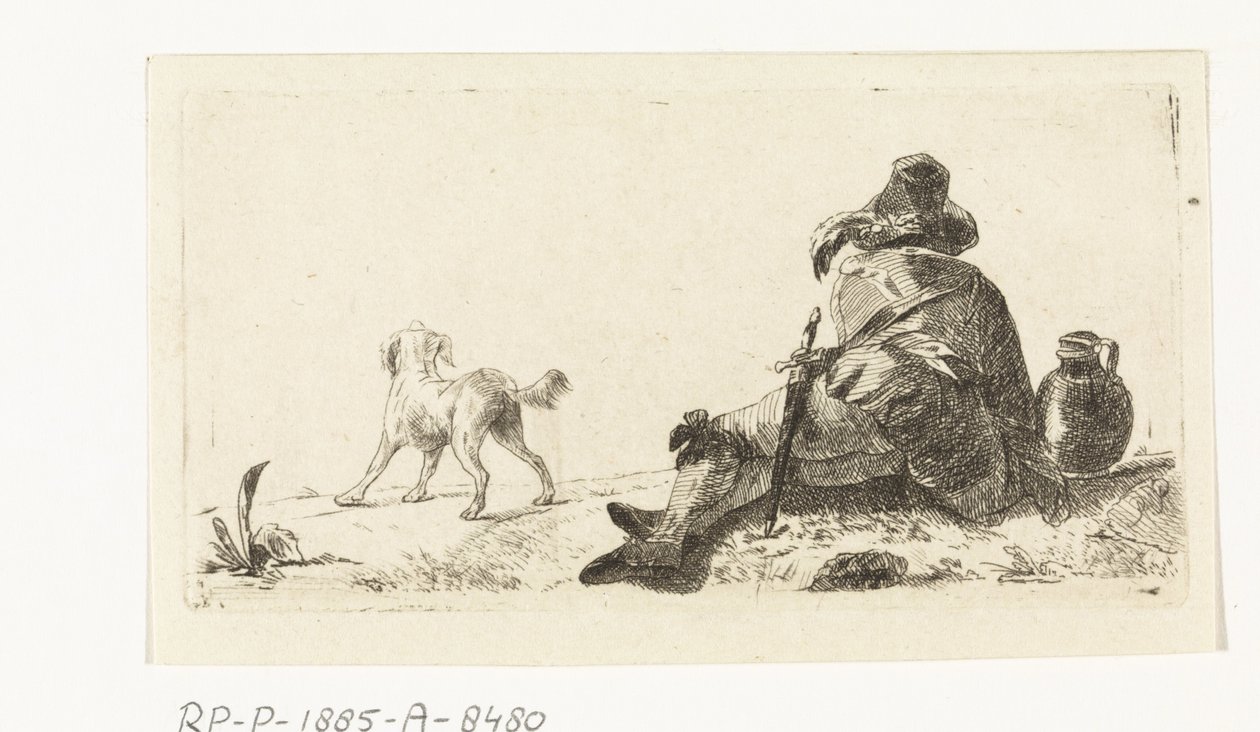 Man with Dog by Paulus Charles Gerard Poelman