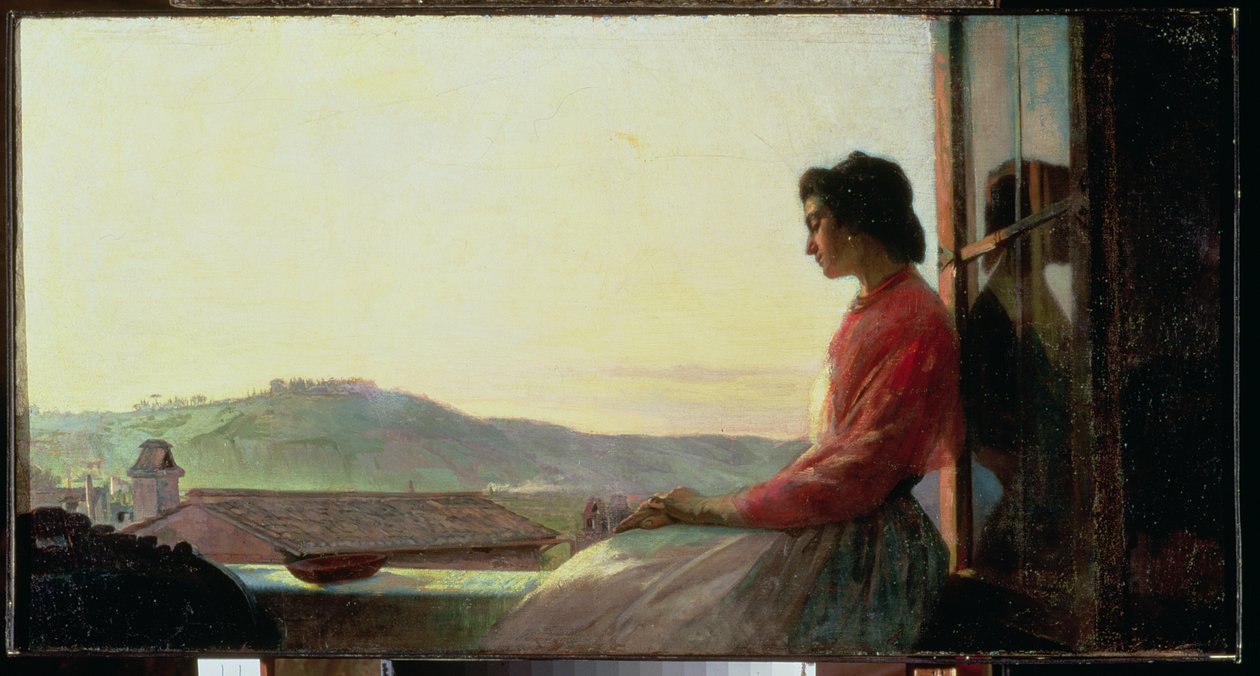 Giovannina Sitting on a Window Sill by Pavel Petrovich Chistiakov