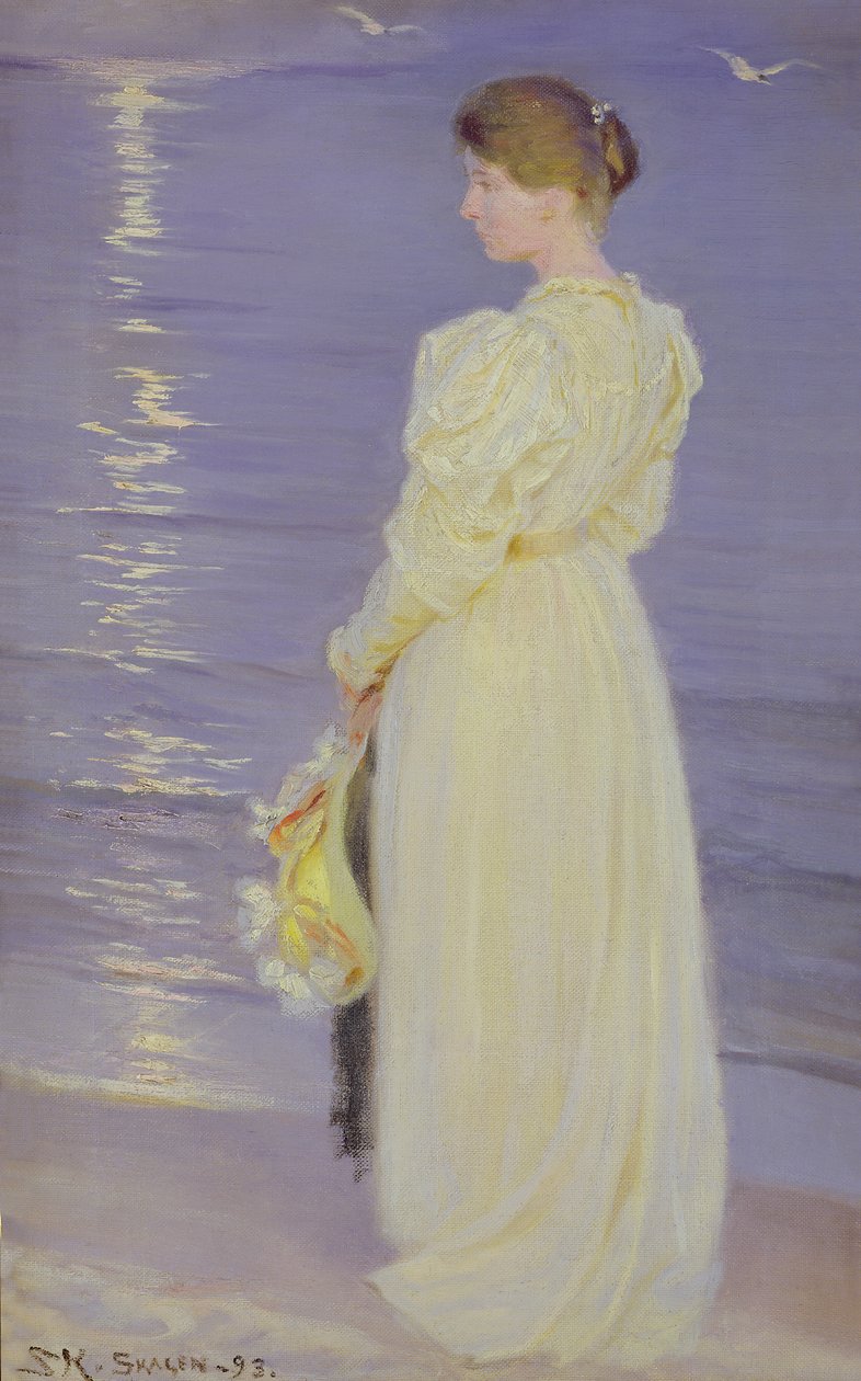 Woman in White on a Beach, 1893 by Peder Severin Krøyer