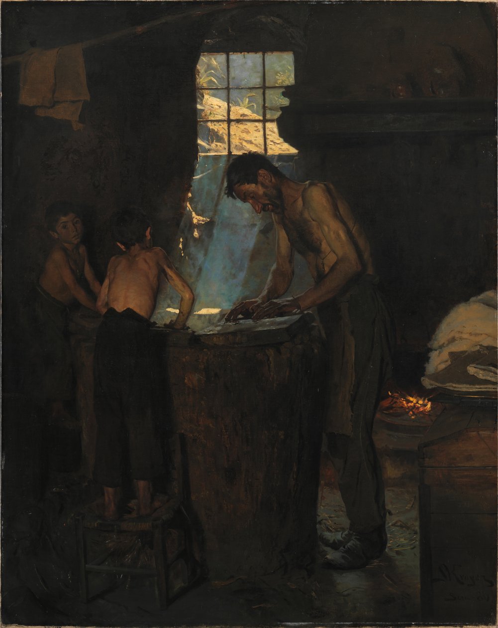 Italian Village Hatmakers by Peder Severin Krøyer