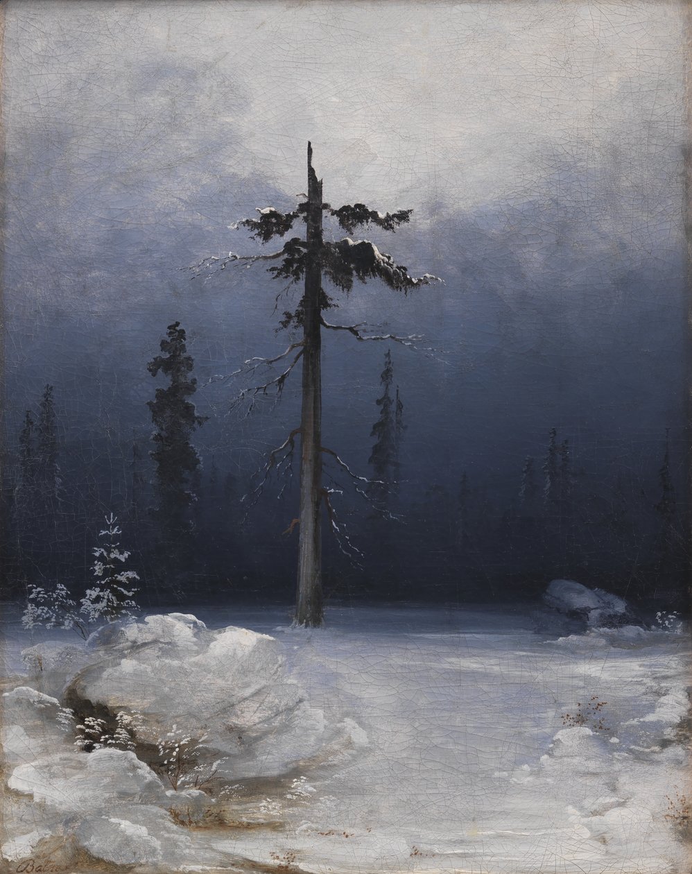 Tree in a Wintry Forest by Peder Balke