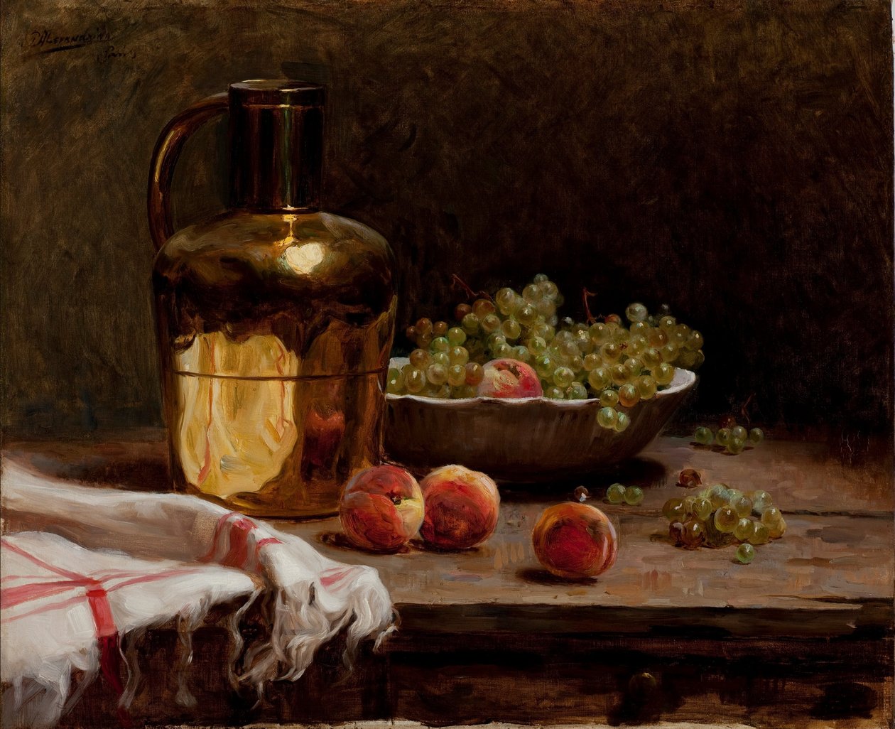 Still Life - Grapes and Peaches by Pedro Alexandrino Borges