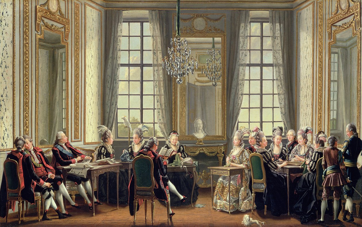 Conversation at Drottningholms Palace, 1779 by Pehr Hilleström