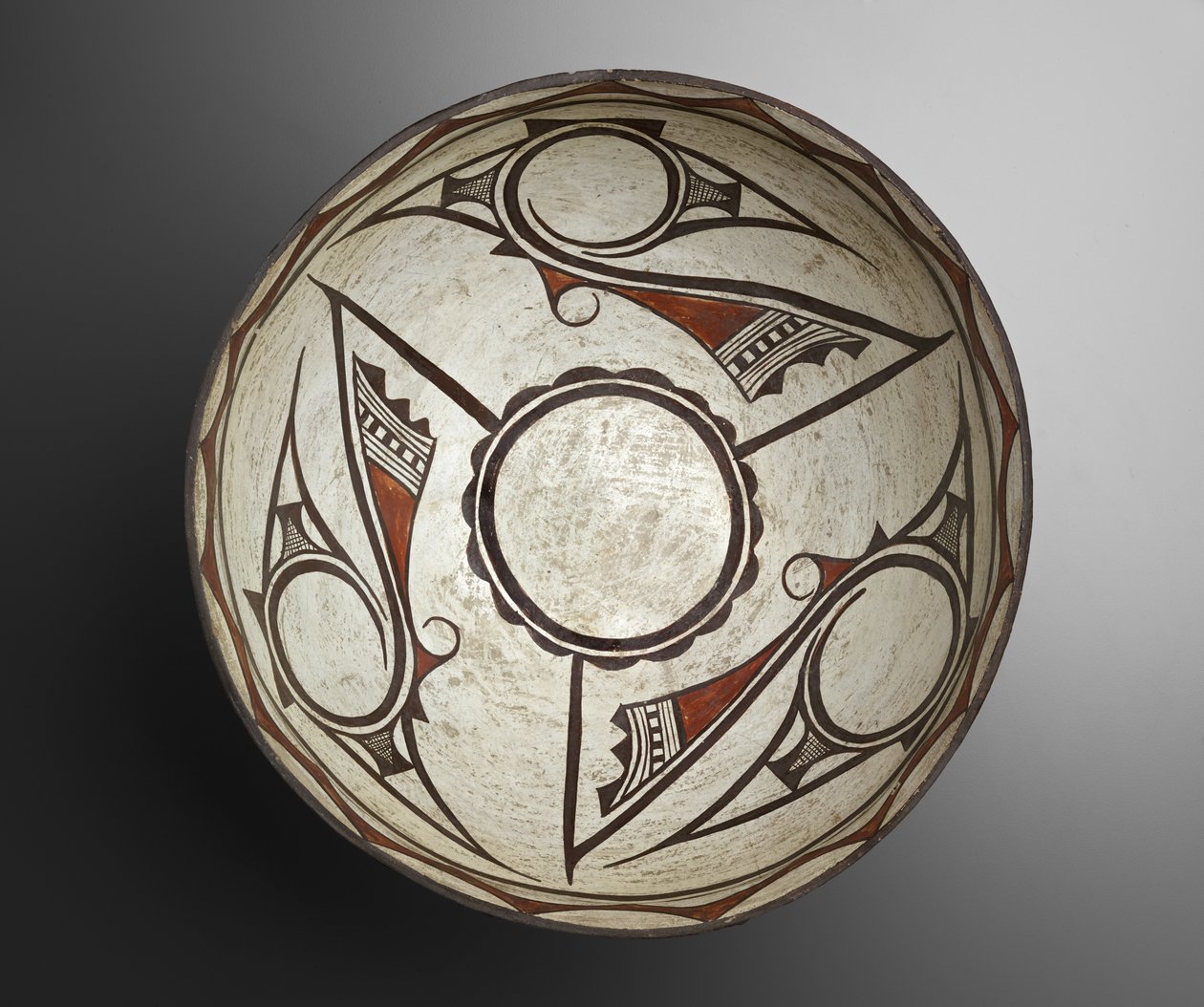 Dough Bowl with Geometric Designs by People Zuni