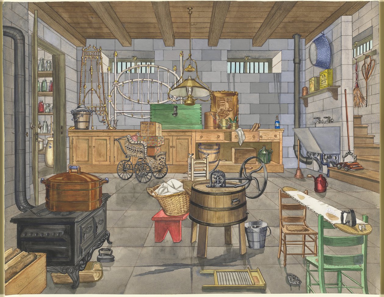 Basement of Urban House, 1910 by Perkins Harnly