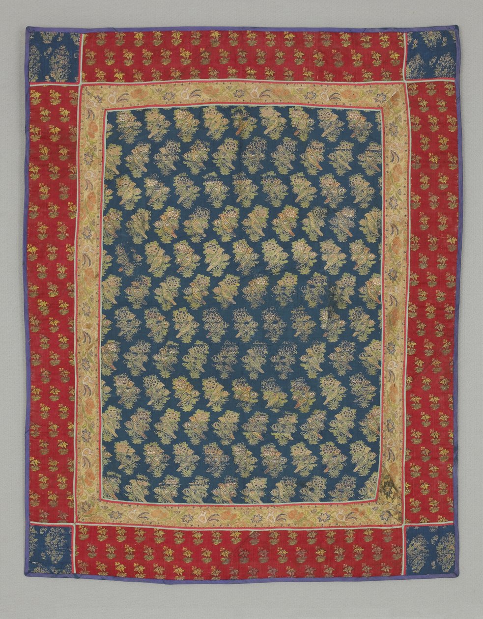 Parrot on a Rose Spray Repeat by Persian School