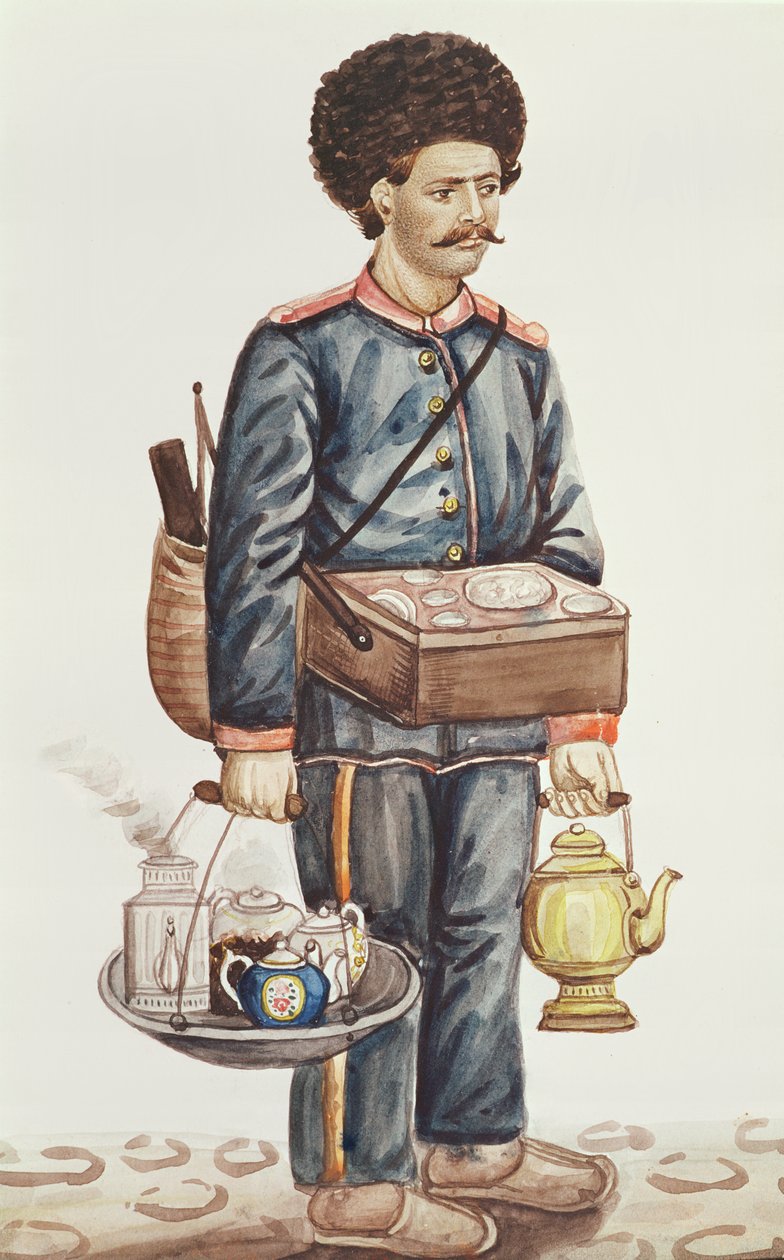 The travelling tea merchant by Persian School