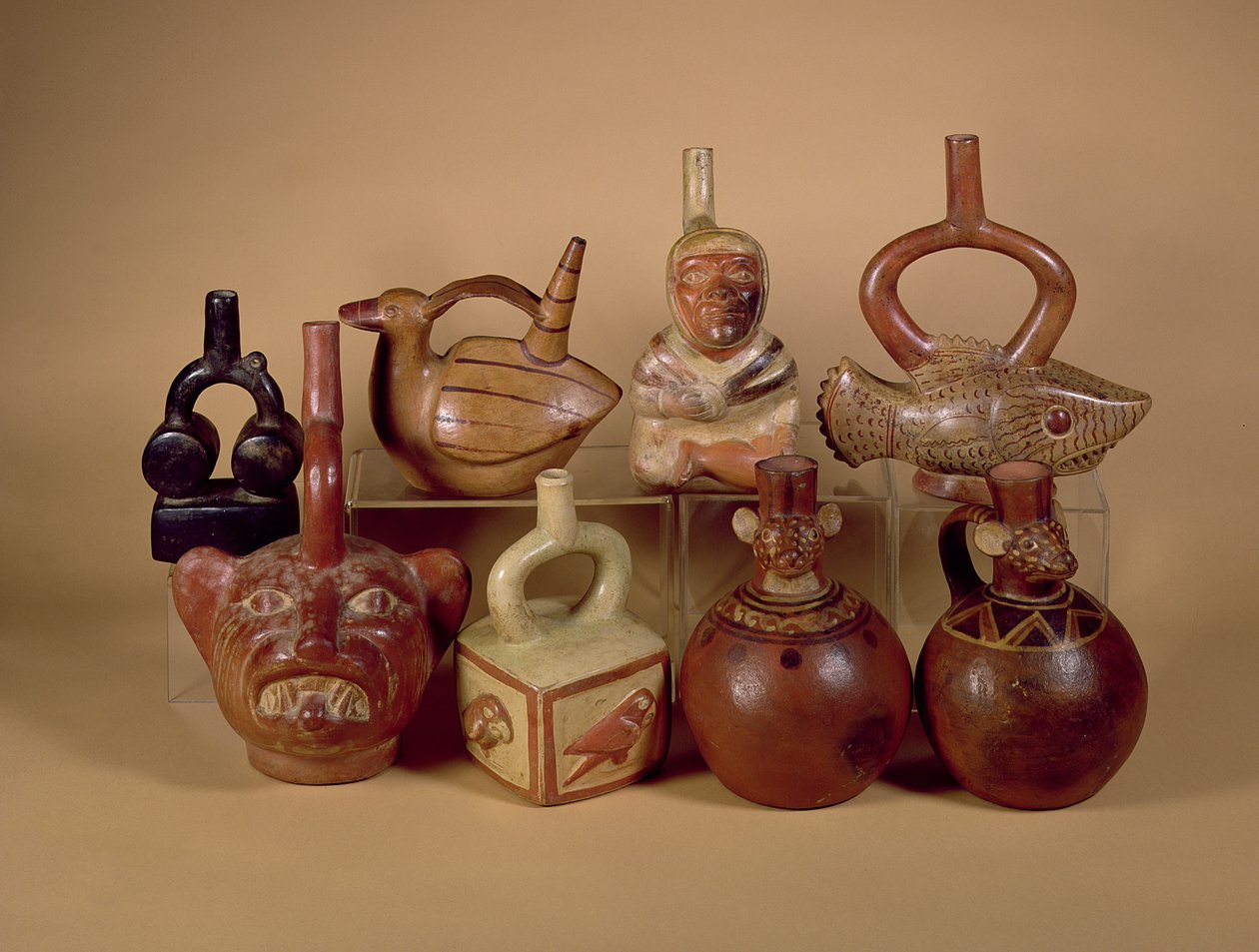 Mochica Stirrup Vessels by Peruvian School